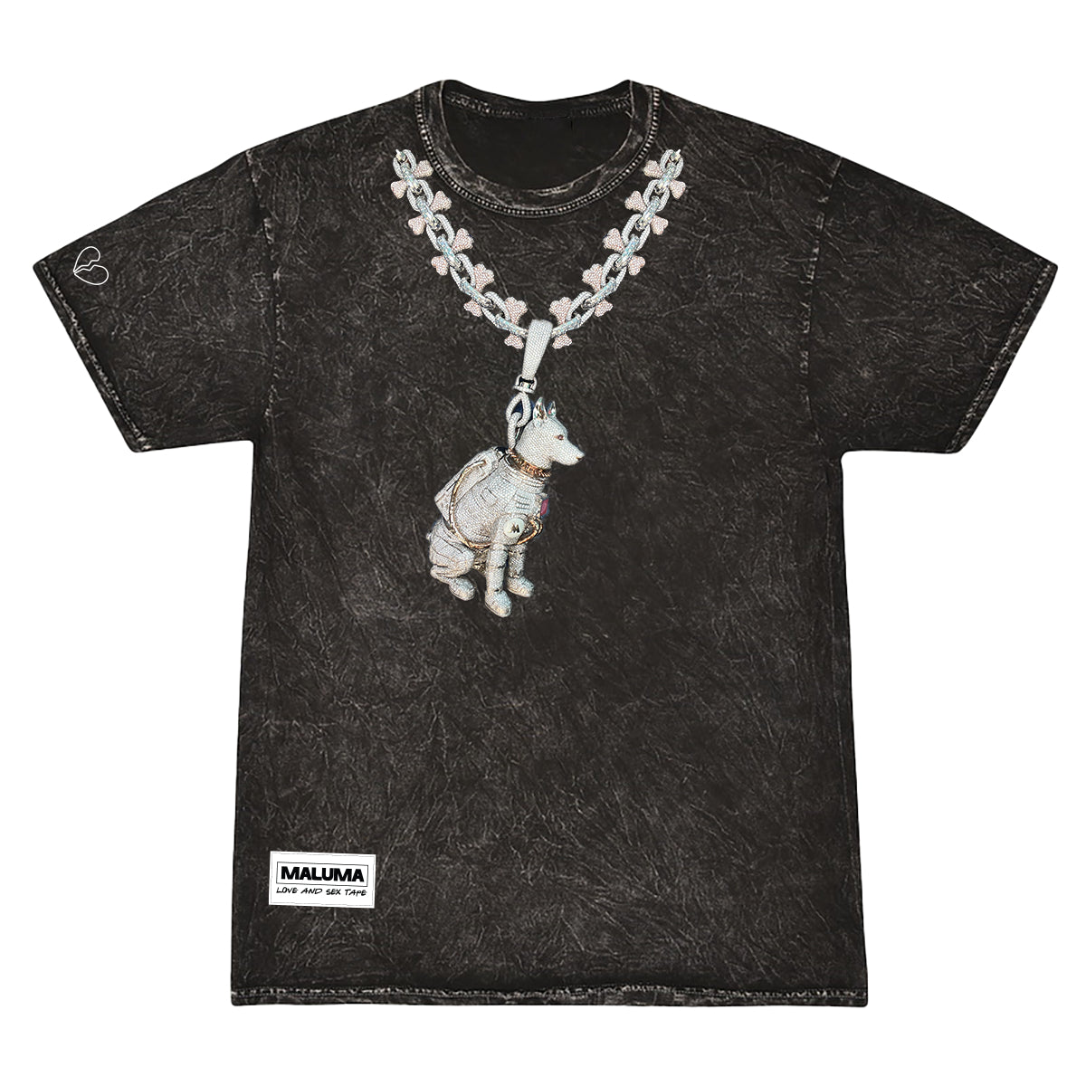 The Love + Sex Tape Dog Chain Black Washed T-Shirt – Maluma